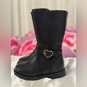 Toddler Girls Heart Buckle Tall Boots - Black - The Children’s Place
